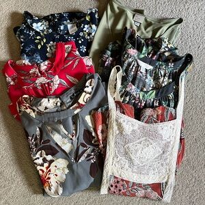 Set of 6 Women’s Tops Including Lauren Conrad, Maurice’s and Others Sz L